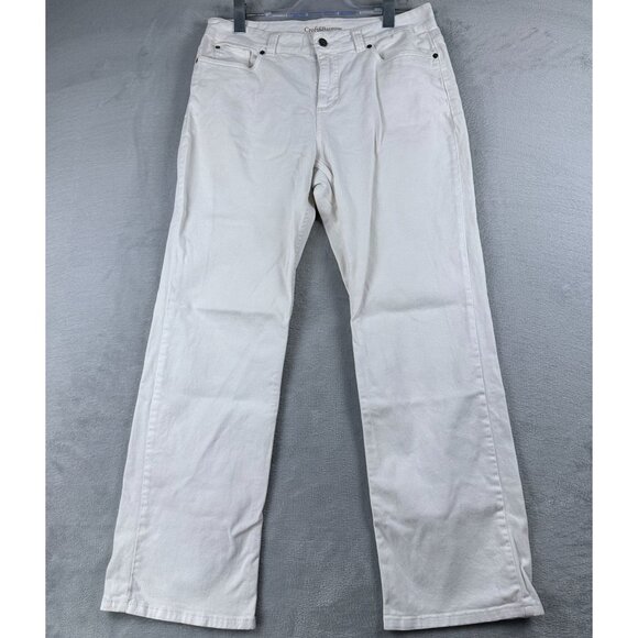 Croft & Barrow Wide Leg Jeans Womens Size 12 Average Natural Fit Stretch White - Picture 1 of 12